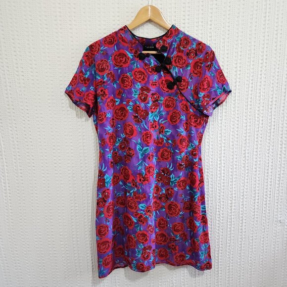 Zara Printed Frog Button Mini Dress Women's Size Large - Picture 3 of 15